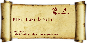 Miks Lukrécia névjegykártya